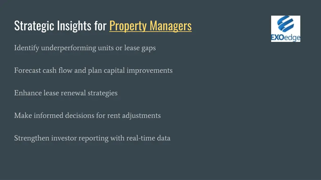 strategic insights for property managers