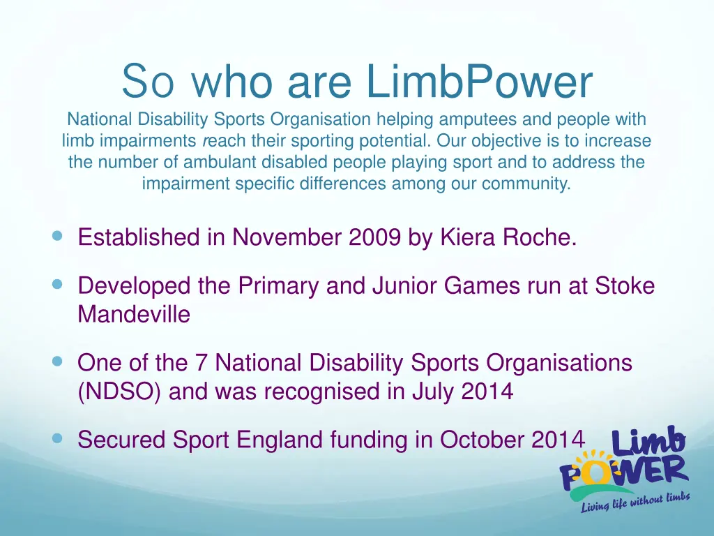 so w ho are limbpower national disability sports