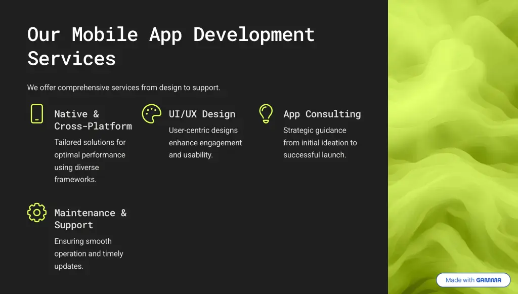 our mobile app development services