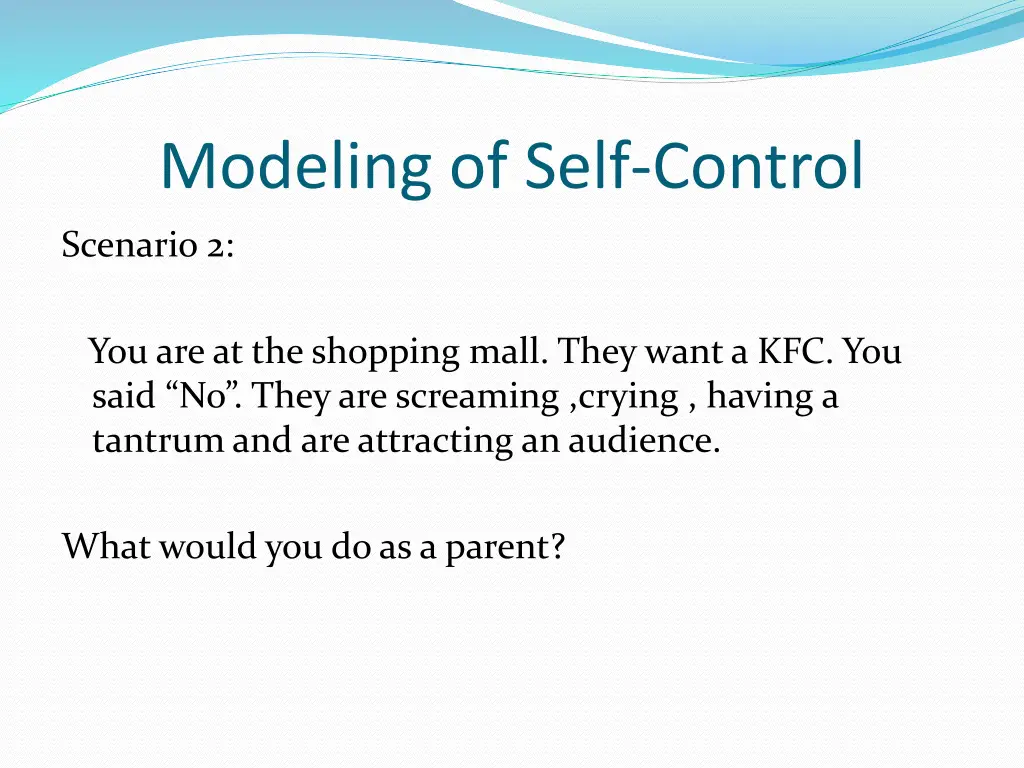 modeling of self control 1
