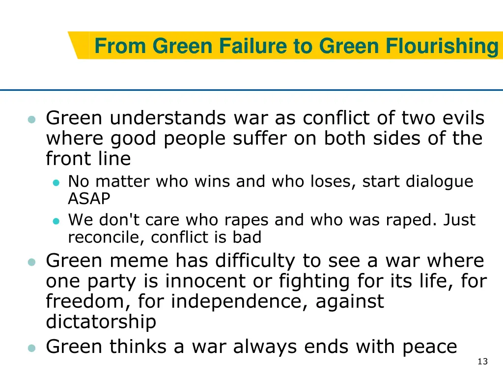 from green failure to green flourishing