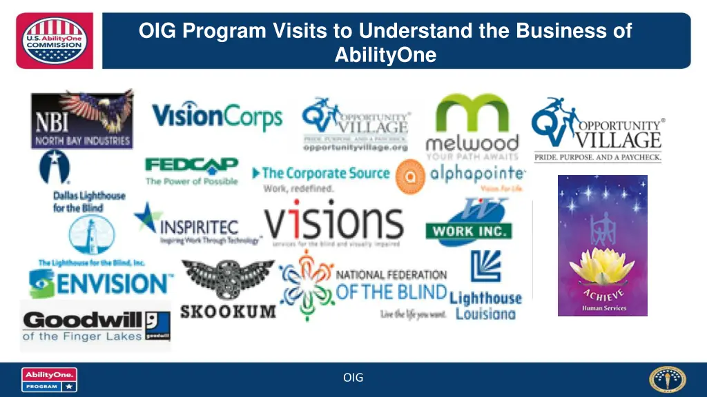 oig program visits to understand the business