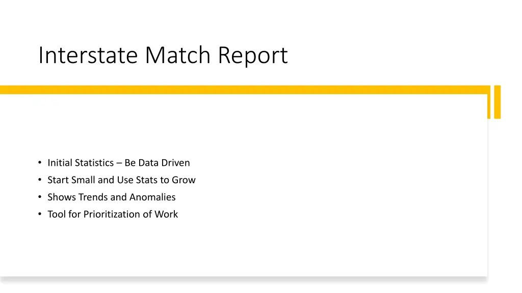 interstate match report