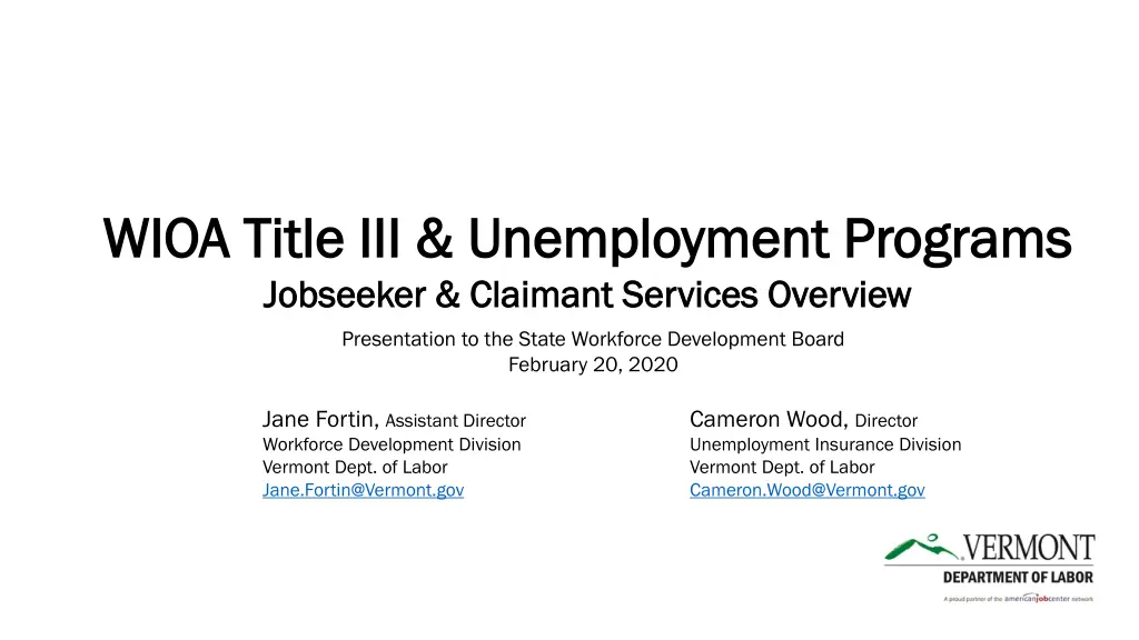 wioa title iii unemployment programs wioa title