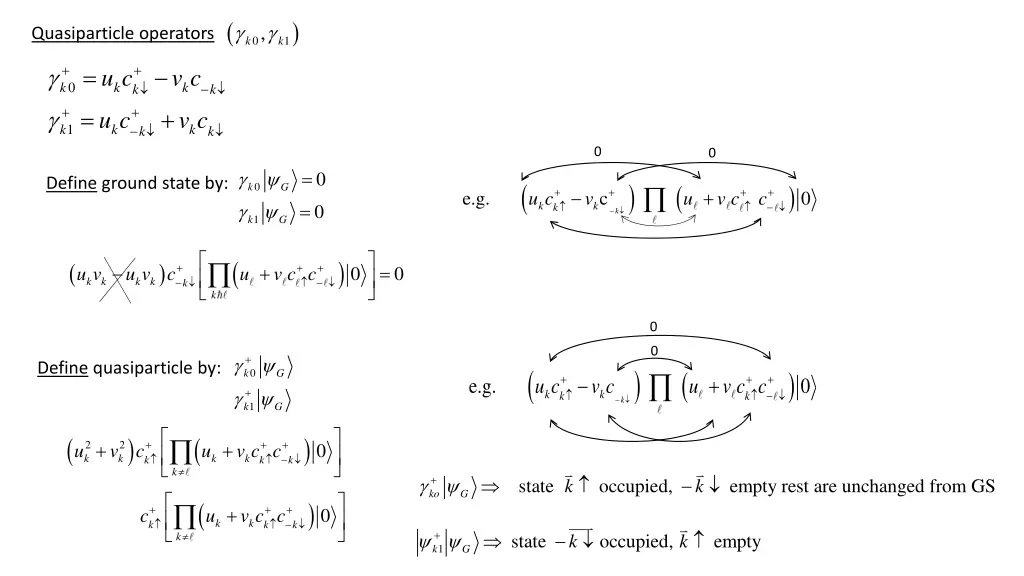 quasiparticle operators