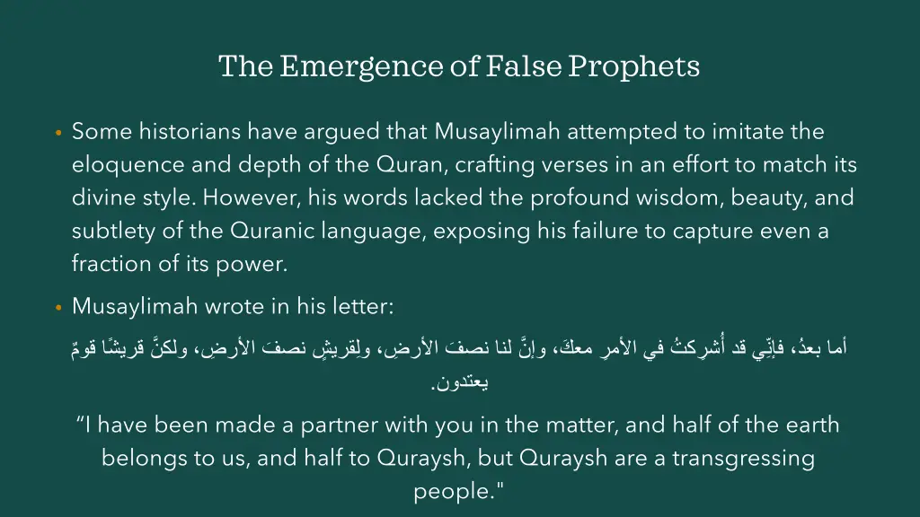 the emergence of false prophets 1