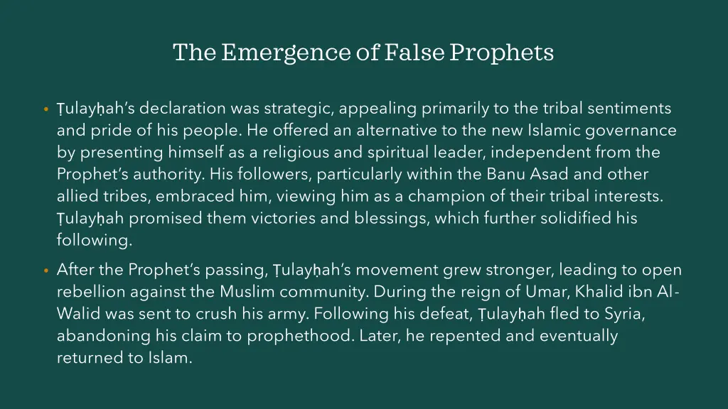 the emergence of false prophets 11