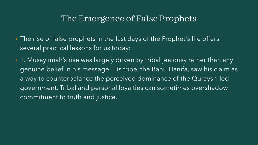 the emergence of false prophets 12