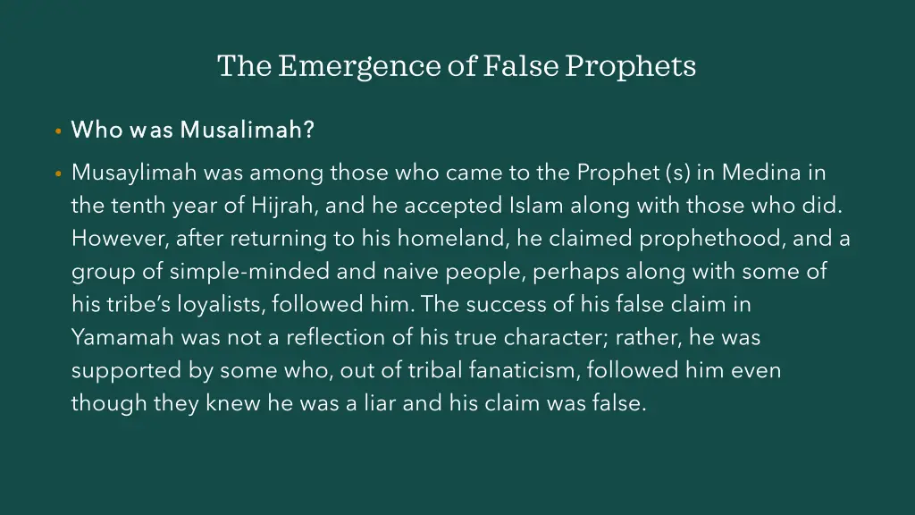the emergence of false prophets 4