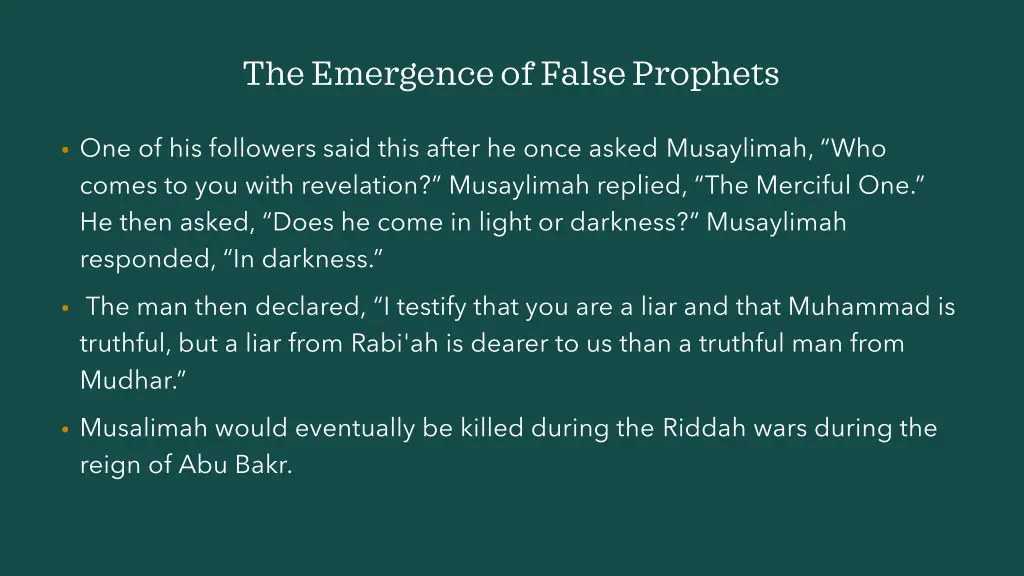 the emergence of false prophets 6