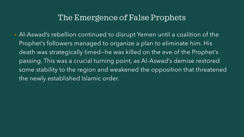 the emergence of false prophets 9