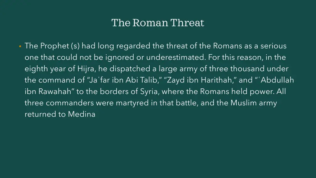 the roman threat 1