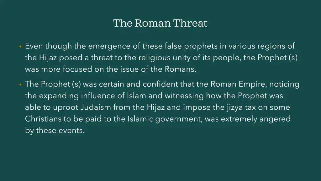the roman threat