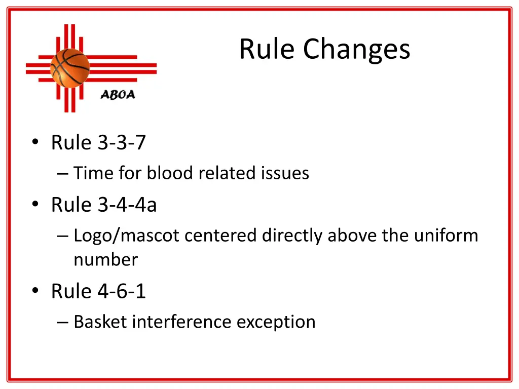 rule changes 1