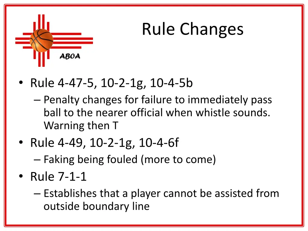 rule changes 2