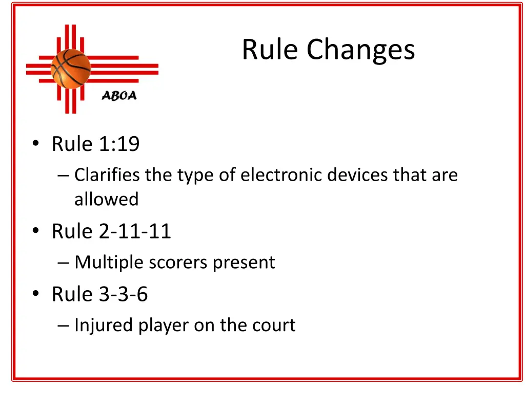 rule changes