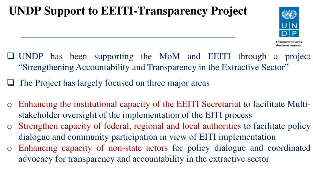 undp support to eeiti transparency project