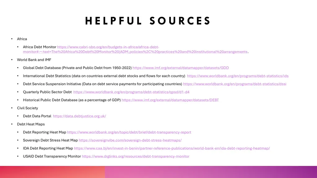 helpful sources