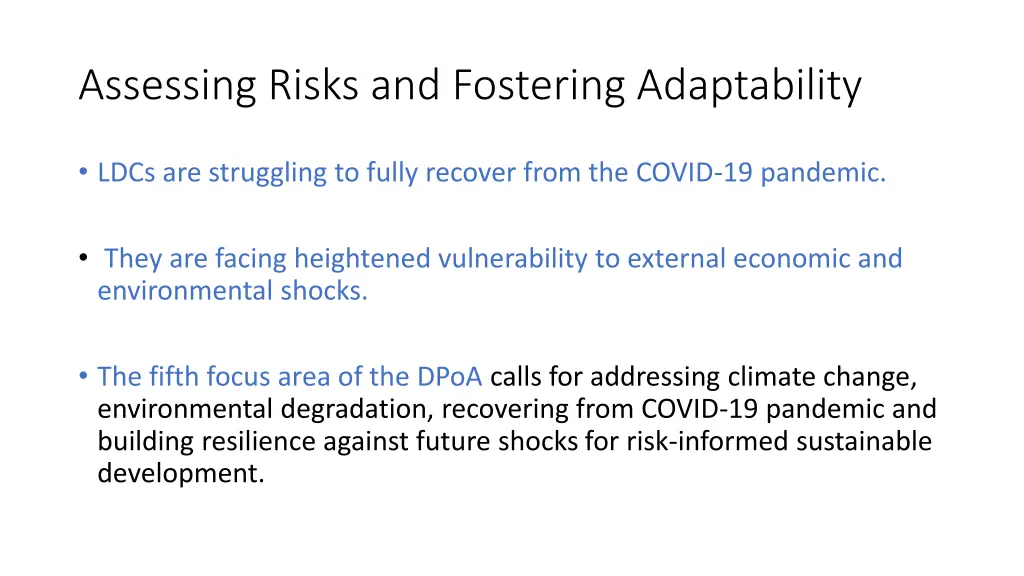assessing risks and fostering adaptability
