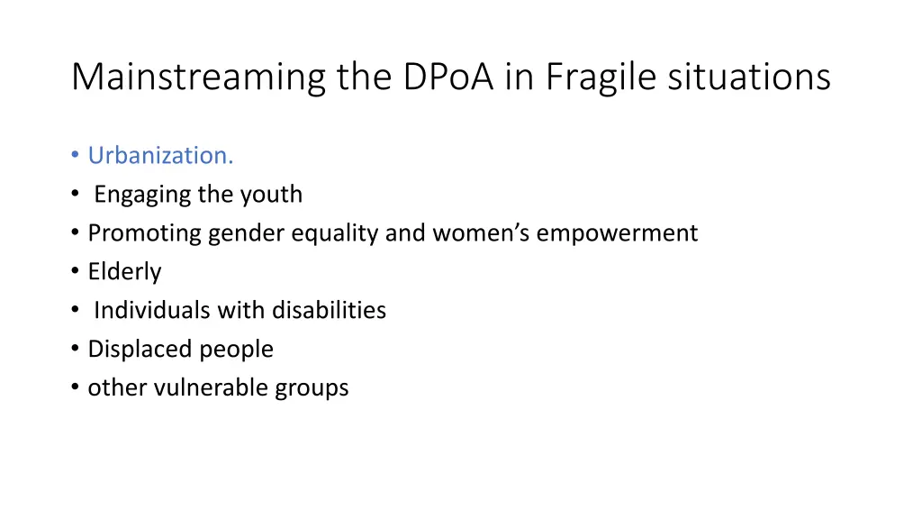 mainstreaming the dpoa in fragile situations 3