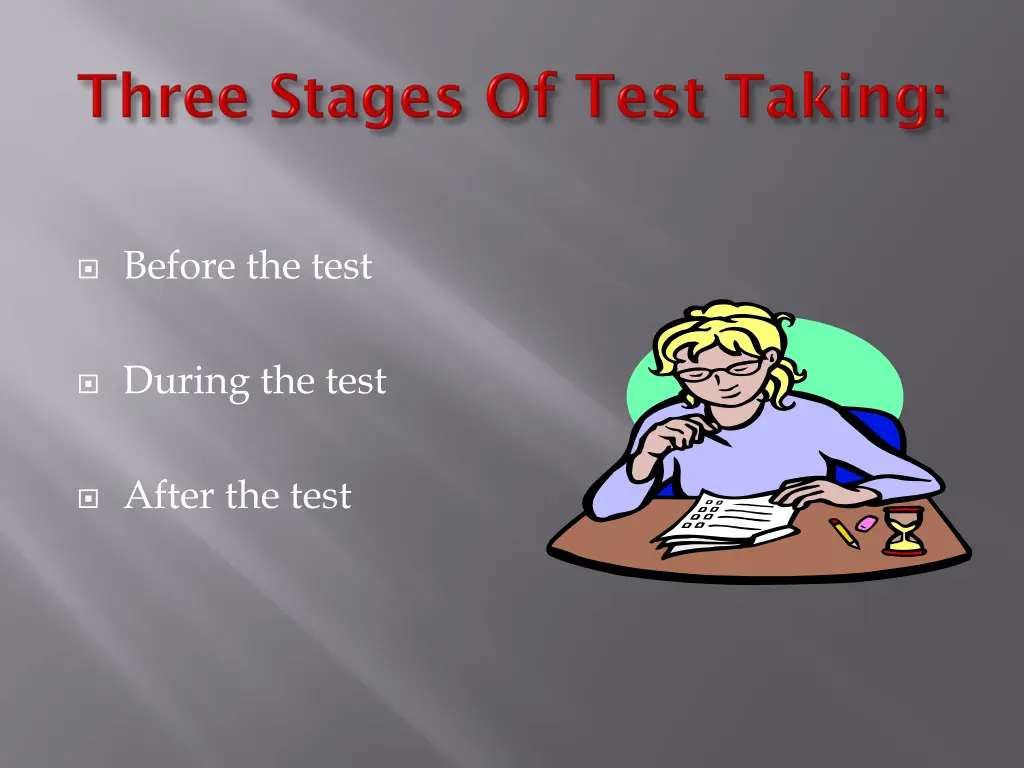before the test