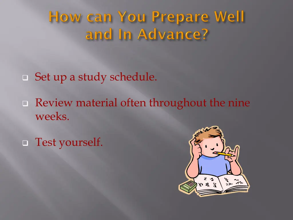 set up a study schedule