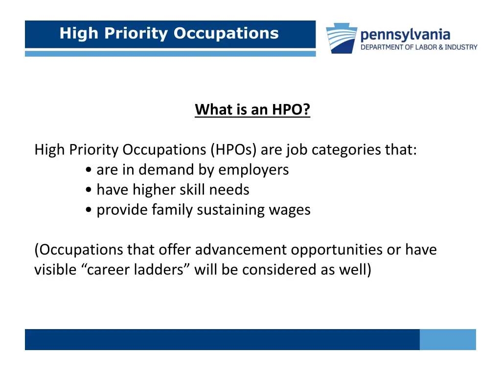 high priority occupations
