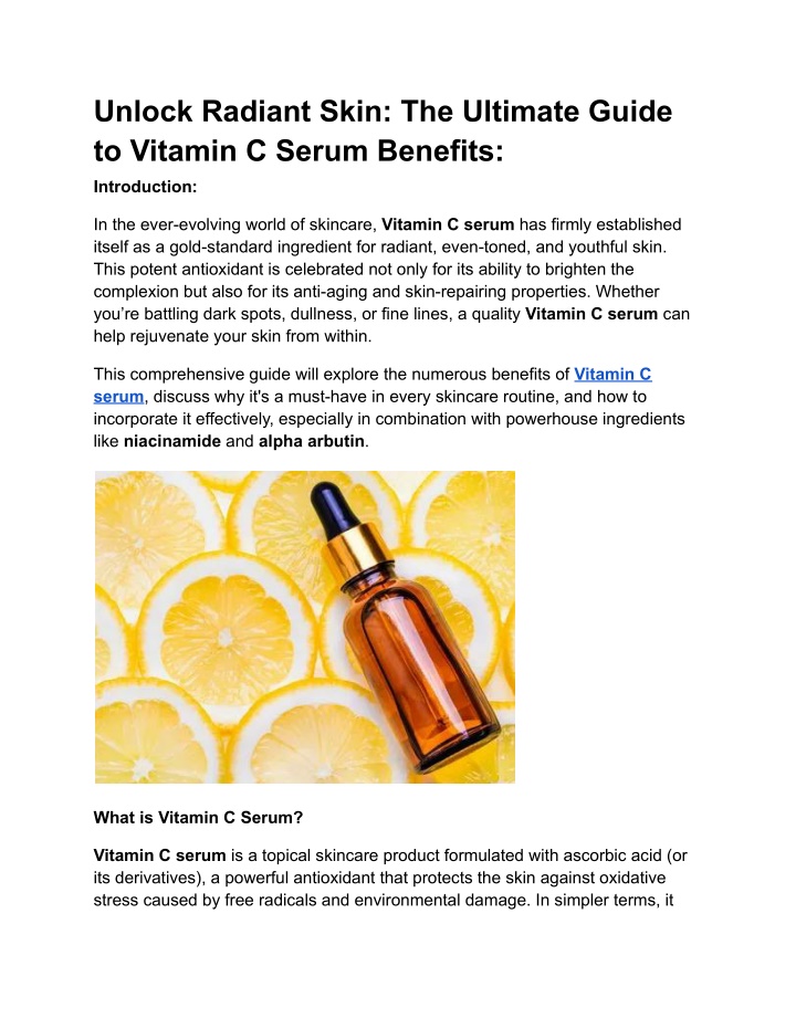 unlock radiant skin the ultimate guide to vitamin