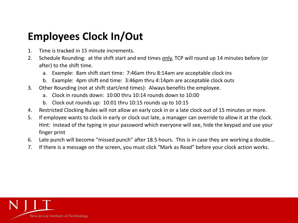 employees clock in out