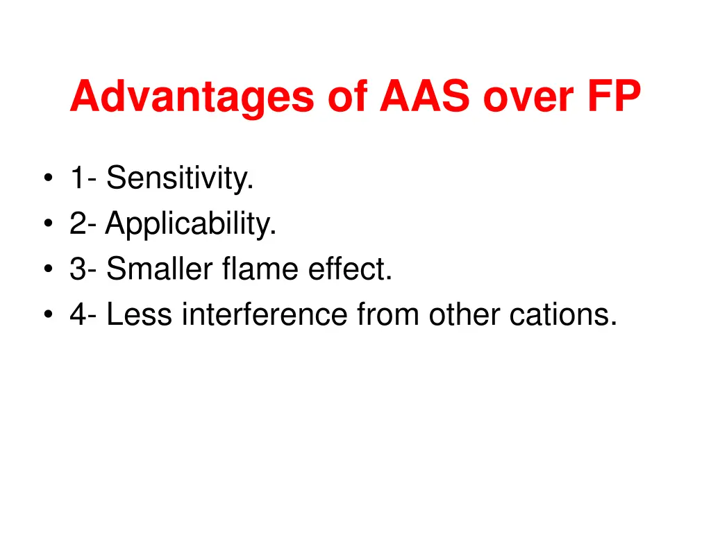 advantages of aas over fp