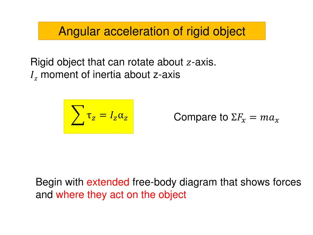 angular acceleration of rigid object