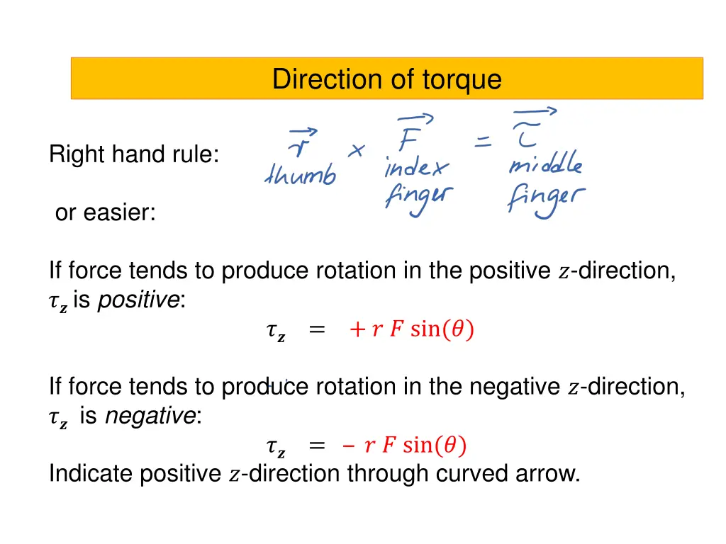 direction of torque