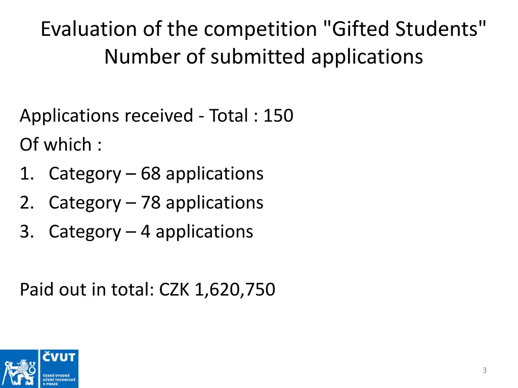 evaluation of the competition gifted students