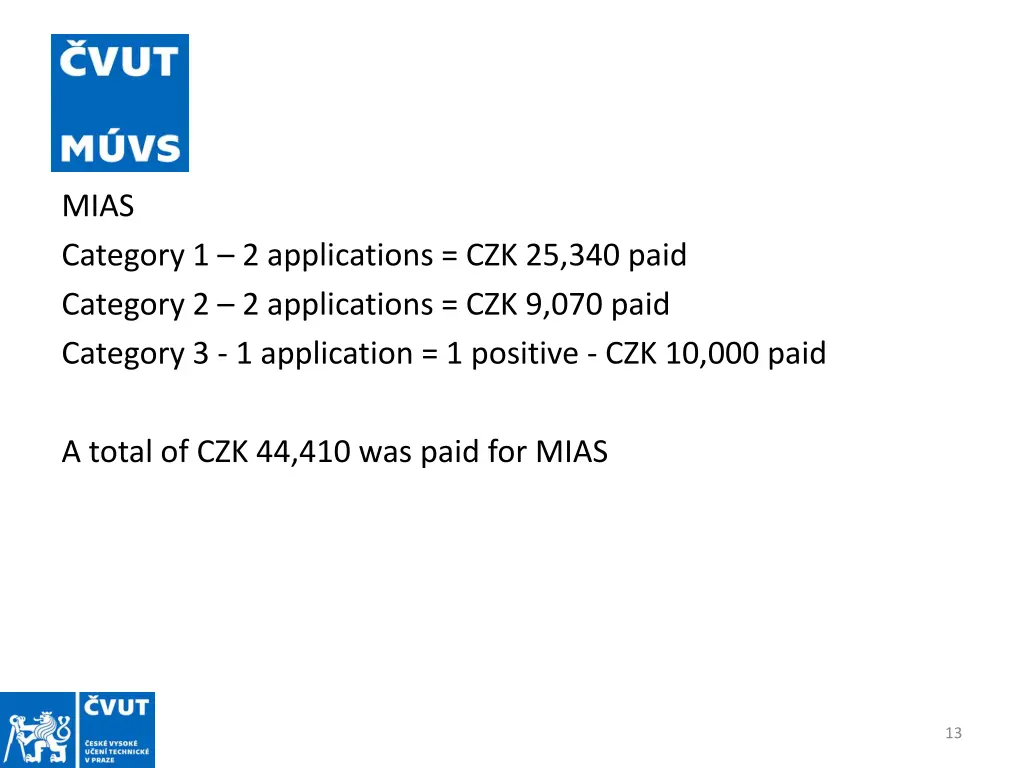 mias category 1 2 applications czk 25 340 paid
