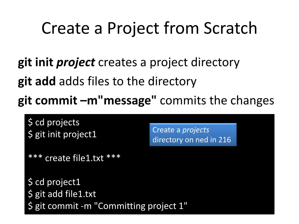create a project from scratch