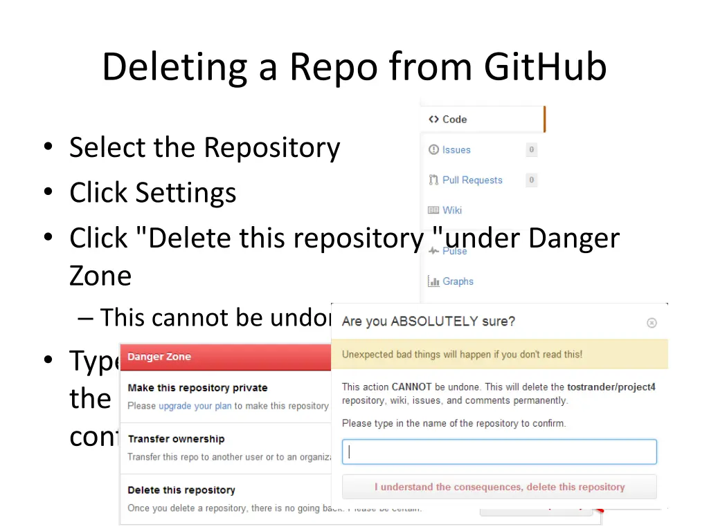 deleting a repo from github