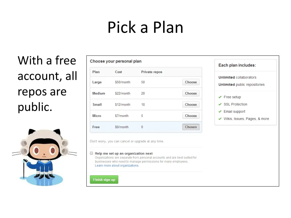 pick a plan