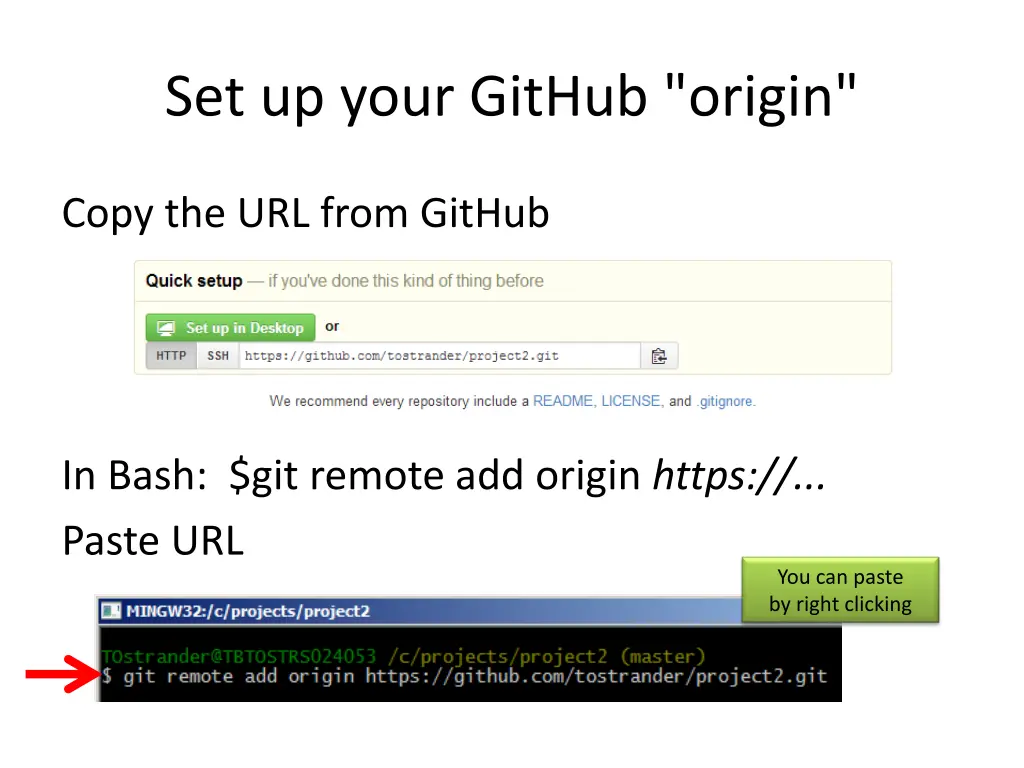 set up your github origin