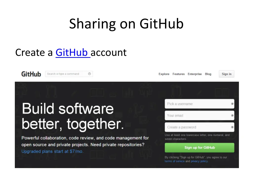 sharing on github
