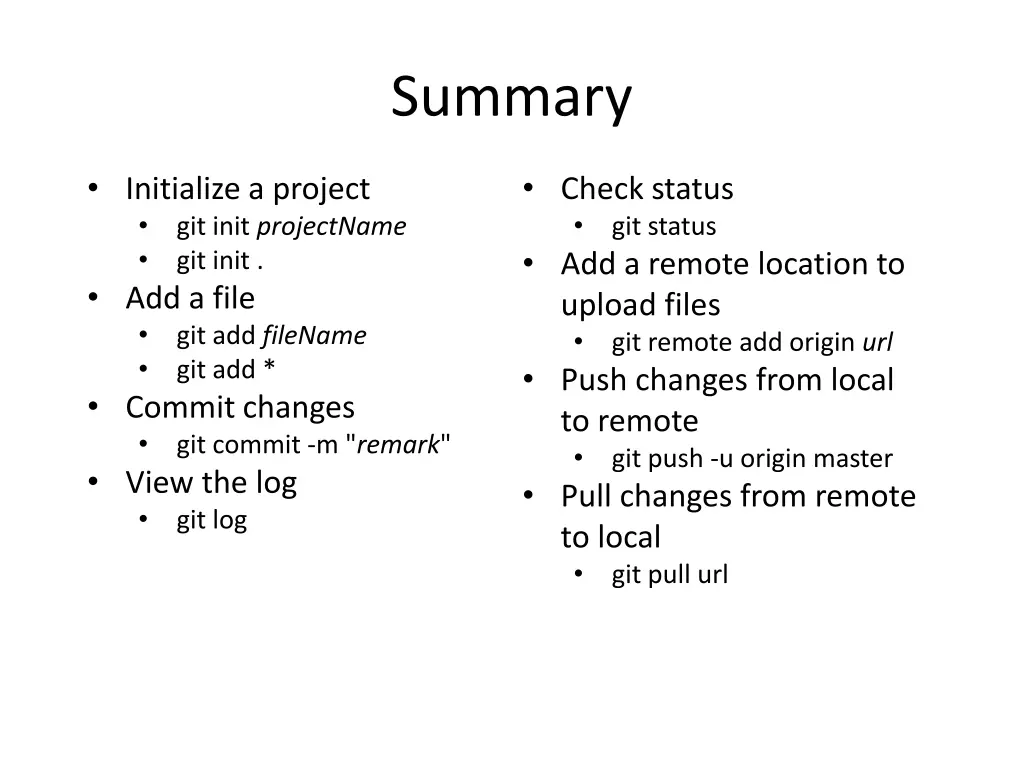 summary