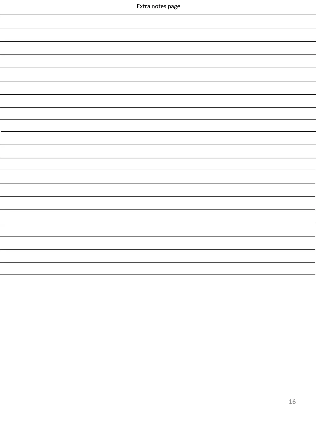 extra notes page