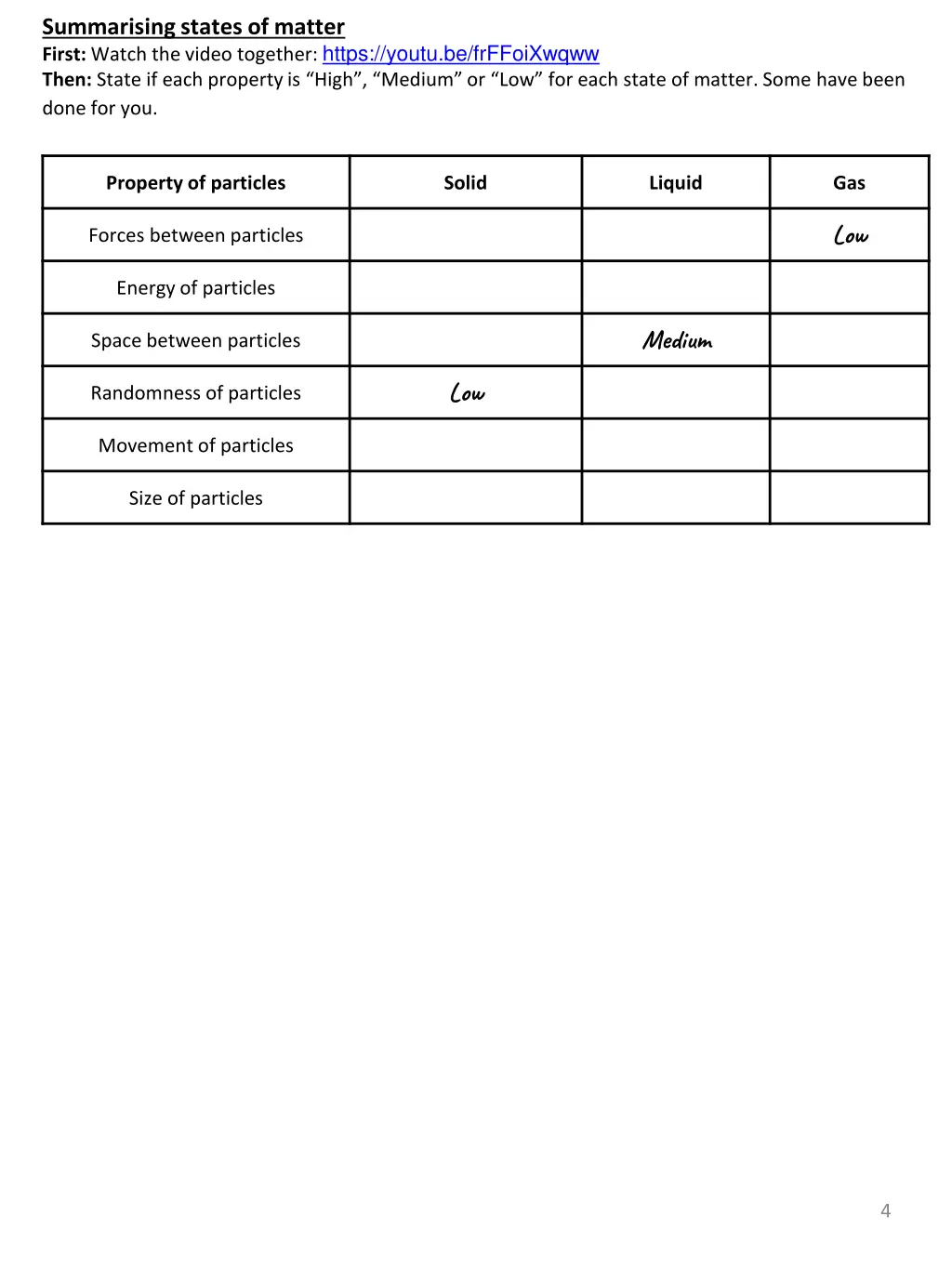 summarising states of matter first watch