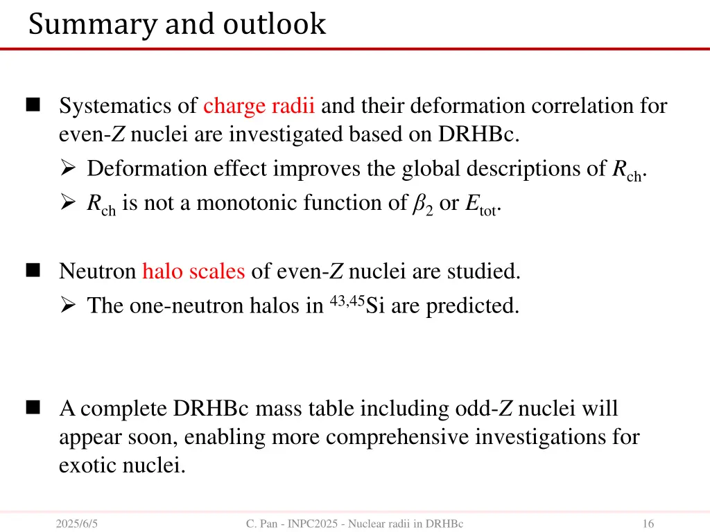 summary and outlook