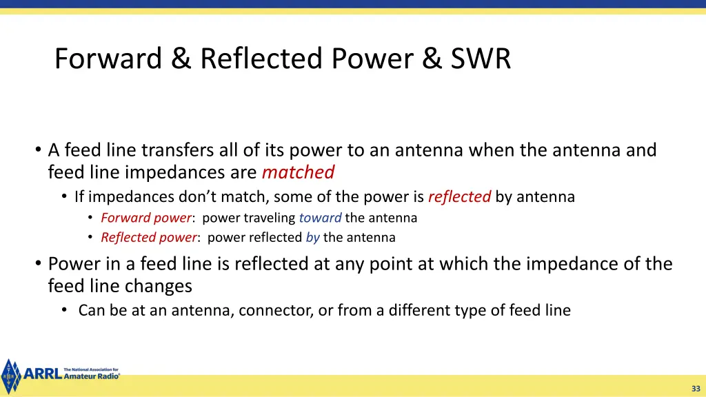 forward reflected power swr