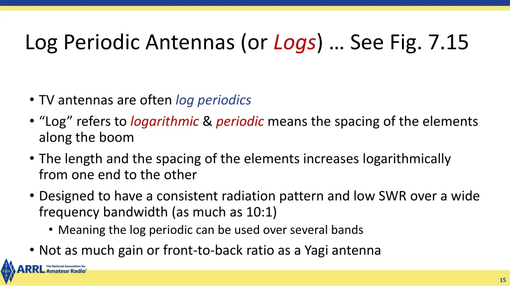 log periodic antennas or logs see fig 7 15