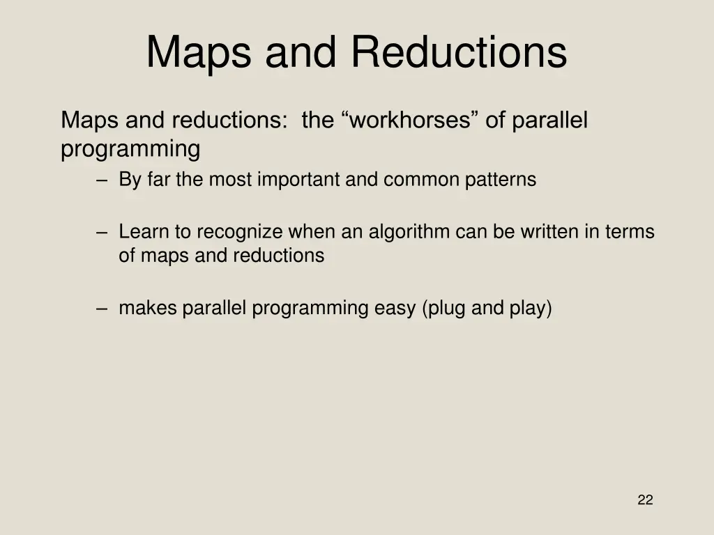maps and reductions
