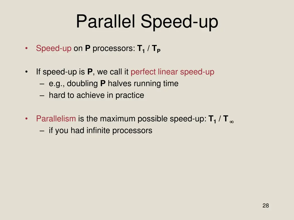 parallel speed up