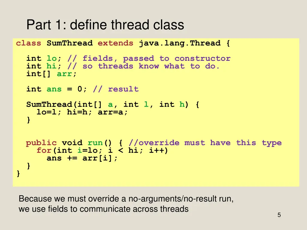 part 1 define thread class