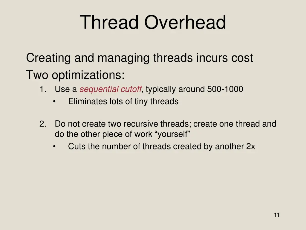 thread overhead