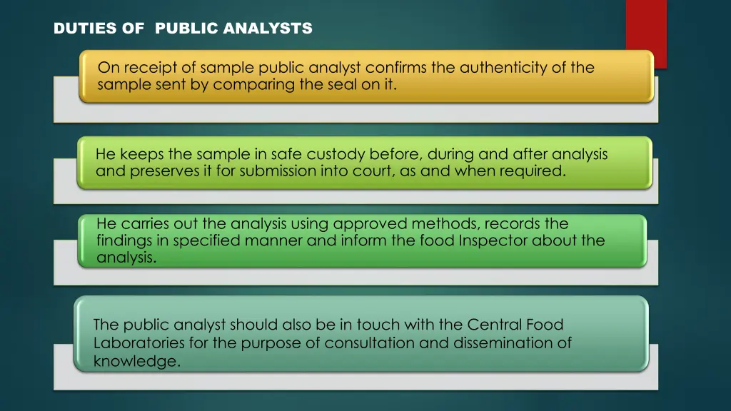 duties of public analysts